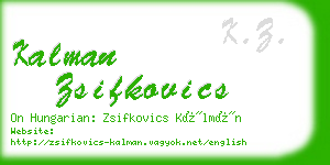 kalman zsifkovics business card